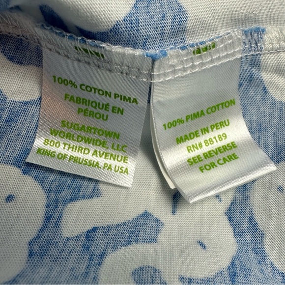 Lilly Pulitzer Windsor Strapless Dress XS Tusk In Sun Blue White Elephants Pima - Picture 6 of 8